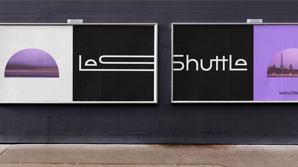 LeShuttle Logo Black Background - Billboard